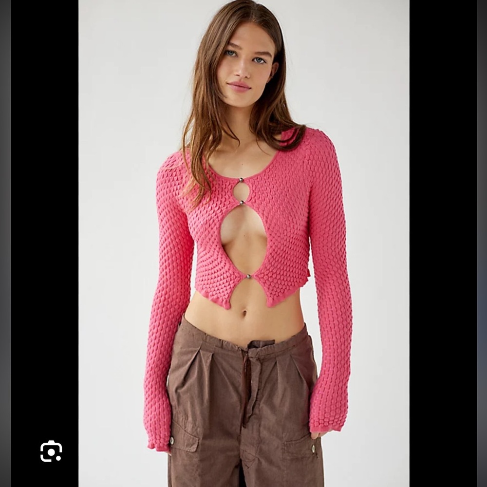 UO Piper Textured Keyhole Sweater